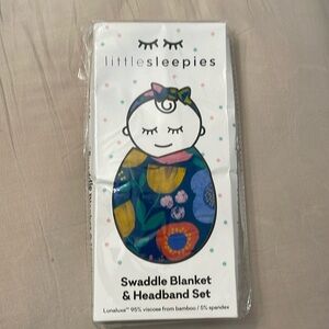 Little Sleepies swaddle and headband